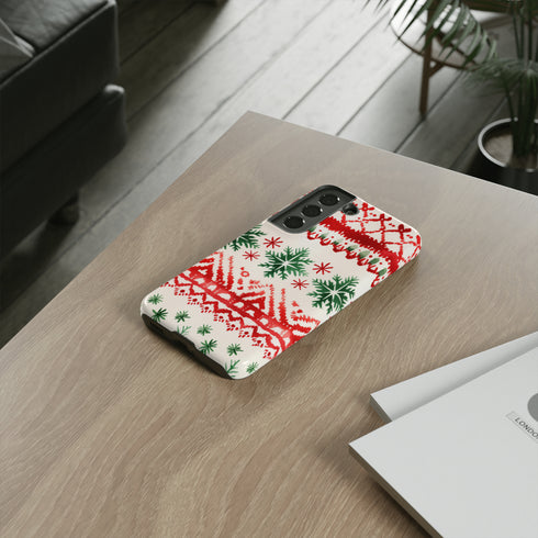 Watercolor Study of Christmas Patterns - Impact Resistant Phone Case